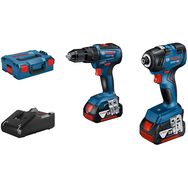 Visseuse à Choc Visseuse à Choc + Visseuse Bosch GDR 18V-200 + GSB 18V-55 2 Batteries 18V 4Ah Chargeur L-Boxx 4 Visseuse à Choc Visseuse à Choc + Visseuse Bosch GDR 18V-200 + GSB 18V-55 2 Batteries 18V 4Ah Chargeur L-Boxx – Image 2