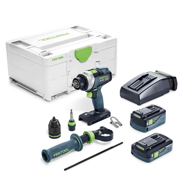 Visseuse Perceuse à Percussion Sans Fil Perceuse-visseuse à Percussion Festool QUADRIVE TPC 18/4 5,2/4,0 I-Plus 2 Batteries 4 Et 5,2Ah 5 Visseuse Perceuse à Percussion Sans Fil Perceuse-visseuse à Percussion Festool QUADRIVE TPC 18/4 5,2/4,0 I-Plus 2 Batteries 4 Et 5,2Ah – Image 3