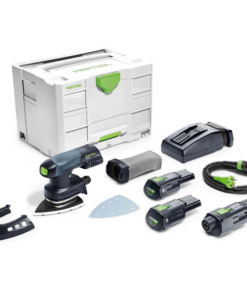 Ponceuse Vibrante Ponceuse Sans Fil Delta Festool DTSC 400 Li 2 Batteries 3,1Ah Chargeur Et Adaptateur Secteur