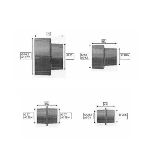 Accessoires Pour Aspirateur Buse D'aspiration Scheppach Pour Aspirateur - Lot De 4 Diamètres 5 Accessoires Pour Aspirateur Buse D'aspiration Scheppach Pour Aspirateur - Lot De 4 Diamètres – Image 3