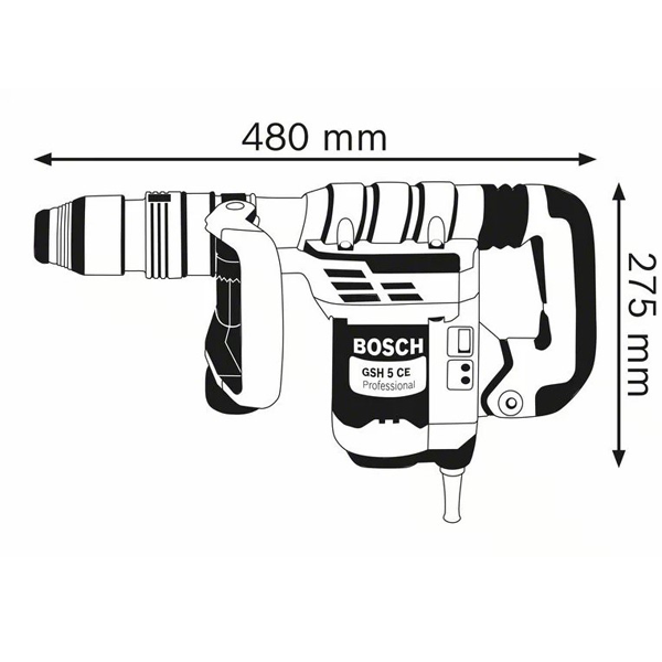 Marteau Piqueur, Démolisseur Et Carotteuse Burineur Marteau-piqueur Filaire Bosch SDS Max GSH 5 CE 1150 W 8,3 J Accessoires 7 Marteau Piqueur, Démolisseur Et Carotteuse Burineur Marteau-piqueur Filaire Bosch SDS Max GSH 5 CE 1150 W 8,3 J Accessoires – Image 5