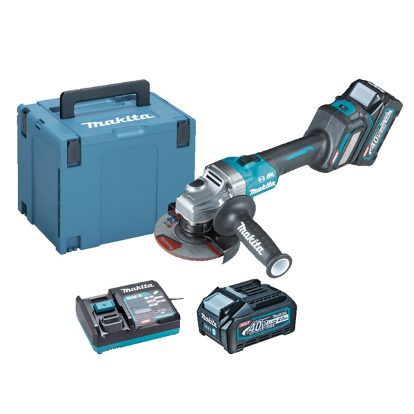 Meuleuse D'angle ø 125 Mm Meuleuse Makita 40 V Max Li-Ion 4 Ah - Diamètre 125 Mm - Puissance 1100 W - 2 Batteries + Chargeur 3 Meuleuse D'angle ø 125 Mm Meuleuse Makita 40 V Max Li-Ion 4 Ah - Diamètre 125 Mm - Puissance 1100 W - 2 Batteries + Chargeur
