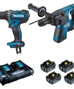 Makita Perforateur Sds + Sans Fil Perceuse DDF482 Perforateur SDS Plus DHR264 18 V Li-Ion 5 Ah DLX2138PTJ