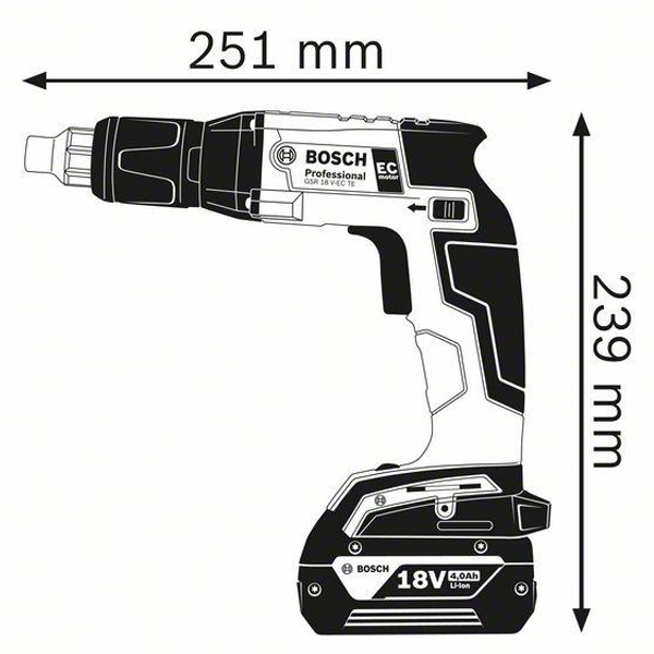 Visseuse Plaquiste Sans Fil - GSR 18V-EC TE Bosch - L-Boxx Avec 2 Batteries 5.0Ah Et Chargeur Rapide 06019C8007 4 Visseuse Plaquiste Sans Fil - GSR 18V-EC TE Bosch - L-Boxx Avec 2 Batteries 5.0Ah Et Chargeur Rapide 06019C8007 – Image 2
