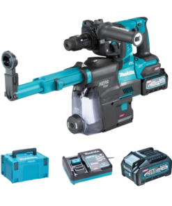 Makita Perforateur Sds + Sans Fil Perfo-burineur SDS-Plus 40 V Max Li-Ion 4 Ah Avec Extraction De Poussières - 2 Batteries + Chargeur